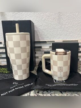 BrüMate Tan Checkered Set 15 Oz Muv And 30 Oz Era LIMITED EDITION